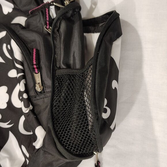 EastSport Black White Floral Backpack Multiple Compartments Adjustable Straps - Picture 3 of 16